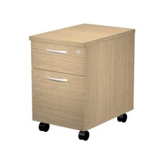 Caisson mobile métallique - 2 tiroirs - Chêne