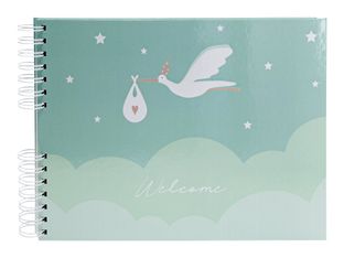 Exacompta Cigogne - Album photos à spirales 32 x 22 cm - 50 pages blanches - bleu