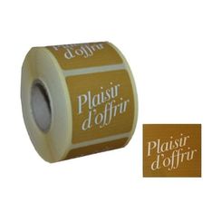 Logistipack - Etiquette cadeaux Plaisir d'offrir kraft - 35 mm