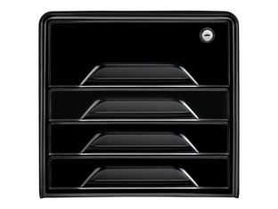 Smoove Secure by CEP - Module de classement 4 tiroirs - noir - fermable à clé