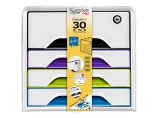 Smoove Secure by CEP - Module de classement 4 tiroirs - multicolore - fermable à clé