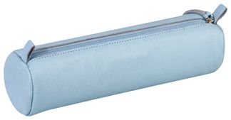 Clairefontaine - Trousse ronde - cuir teinté - bleu ciel