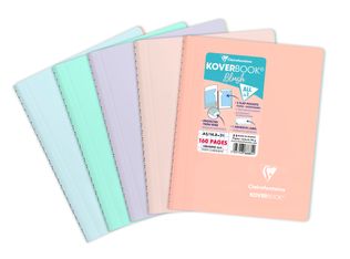 Clairefontaine Koverbook - Cahier polypro A5 - 160 pages - petits carreaux (5x5 mm) - disponible dans différentes couleurs pastels