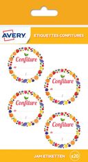 Avery - 20 Étiquettes rondes confiture - diamètre 47,5 mm