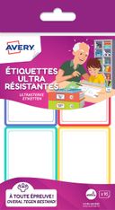 Avery - 16 Étiquettes résistantes - 64 x 44 mm - couleurs assorties