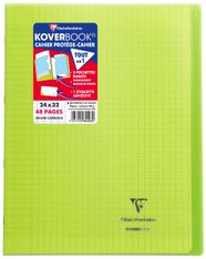Clairefontaine Koverbook - Cahier polypro 24 x 32 cm - 48 pages - grands carreaux (Seyes) - vert