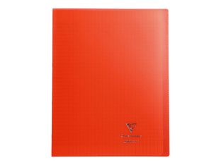 Clairefontaine Koverbook - Cahier polypro 24 x 32 cm - 48 pages - grands carreaux (Seyes) - rouge