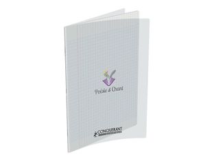 Conquérant Classique - Cahier de poésie et chant 24 x 32 cm - 48 pages - pages blanches et grands carreaux (Seyes) - transparent