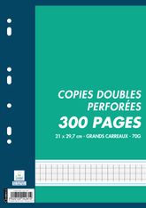 Cambridge - copies doubles - 300 pages - A4 - grands carreaux (Seyes) - perforées