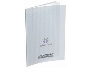 Conquérant Classique - Cahier de poésie et chant A4 (21x29,7cm) - 96 pages - pages blanches et grands carreaux (Seyes) - transparent