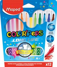 Maped Color'Peps Long Life - 12 Feutres - pointe moyenne