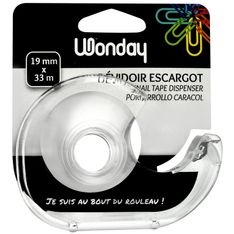 Wonday - Dévidoir pour ruban adhésif 19 mm x 33 m - transparent