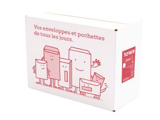 La Couronne - 250 Pochettes  C4 229 x 324 mm - 90 gr - fenêtre cristal 110x50 mm - blanc - bande auto-adhésive