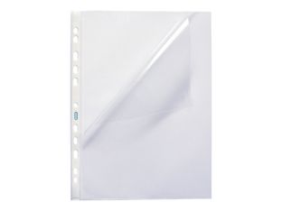 Oxford - 100 Pochettes perforées ouvertures en coin - A4 - lisse - pour 30 feuilles - 7/100