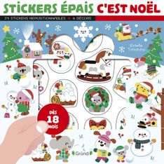 Stickers épais : Cest Noël Pochette de 25 autocollants épais et repositionnables avec 4 décors À partir de 18 mois