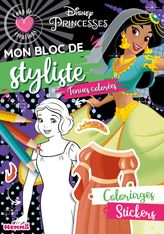 Disney Princesses - Coup de Cur Créations - Mon bloc de styliste - Tenues colorées - Bloc stylisme et mode - Dès 5 ans