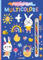 Mon coloriage multicolore - Pâques - Coloriage avec crayon multicolore - Dès 3 ans	