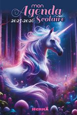 Mon agenda scolaire - Licorne féérique - année scolaire - 8 ans