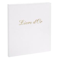 Exacompta - Livre d'or Balacron avec titre 140 pages blanches - 21x19 cm vertical