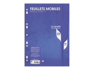 Calligraphe - feuilles simples A4 - 200 pages - petits carreaux (5x5 mm) - perforées