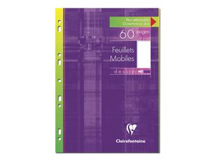 Clairefontaine - feuilles simples A4 - 60 pages - perforées - blanches unies