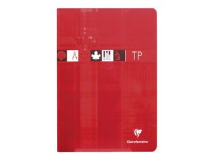 Clairefontaine - Cahier de travaux pratiques (TP) - A4 (21x29,7 cm) - 80 pages - grands carreaux (Seyes)/uni - disponible dans différentes couleurs