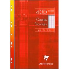Clairefontaine - copies doubles - 400 pages -  A4 - grands carreaux (Seyes) - perforées