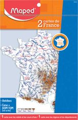 Maped - 2 cartes France - fleuves et departements