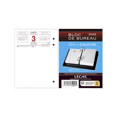 Lecas - Bloc de bureau - date à gauche - 8,5 x 11,5 cm