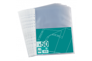 50 Pochettes perforées - A4 - grainé - pour 20 feuilles - 4/100