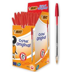 BIC Cristal - 50 Stylos à bille - rouge - 1 mm - pointe moyenne