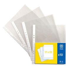 Viquel - Fundas con taladros - para 170 x 220 mm (paquete de 10)