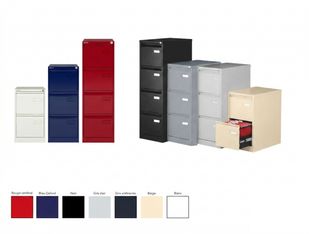 Classeur à tiroirs Bisley  - 4 tiroirs - H132 x L41 x P62 cm - gris clair