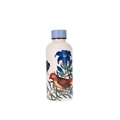 Kiub - Bouteille isotherme fleur papillon bleu 400ml - Collection encyclopedia