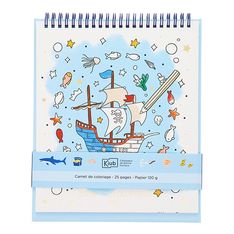 Kiub - Carnet de coloriage pirate 21x25,4 coll les petits