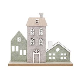 Kiub - Village feutrine beige et vert