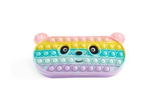 Trousse Pop‑It panda multicolore avec bulles antistress - surface lavable et douce