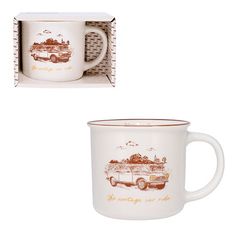 Kiub - Mug timbale auto 355ml - Collection road trip porcelaine
