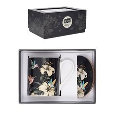 Kiub - Coffret Mug 280 ml avec Sous-Tasse - Porcelaine - Collection Bug Art - 8.7 x 8 x 9 cm - Disponible dans différents assortiments