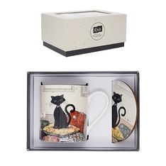 Kiub - Coffret Mug 280 ml avec Sous-Tasse - Porcelaine - Collection Bug Art - 8.7 x 8 x 9 cm - Disponible dans différents assortiments