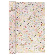Kiub - Papier - Cadeau 3 m fleuris rose