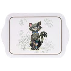 Kiub - Plateau 20,8x14x2,2 kooks chat noir melamine blanc