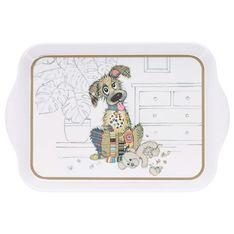 Kiub - Plateau 20,8x14x2,2 kooks chien melamine blanc