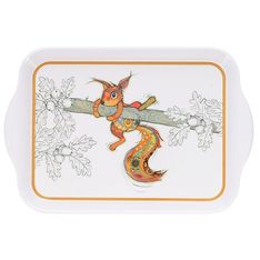 Kiub - Plateau 20,8x14x2,2 kooks ecureuil melamine blanc