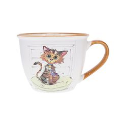 Kiub - Mug bol tasse 550 ml kooks chat mignon porcelaine blanc