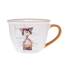 Kiub - Bol timbale a anse chat ziggy 550ml - Collection kooks porcelaine