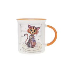Kiub - Mug bol tasse 320 ml kooks chat mignon porcelaine blanc