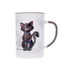 Kiub - Mug timbale droit l 360 ml kook chat noir