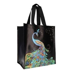 Kiub - Cabas de courses paon 29,5x26x16,5 - Collection bug art recycle jewels