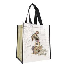 Kiub - Cabas de courses 29,5x26x16,5 kooks chien intisse recycle blanc